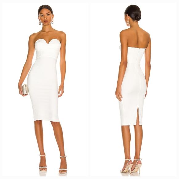 Elegant White Strapless Dress - Picture 1 of 11